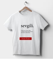 Sevgili Temalı İsimli Beyaz Tişört