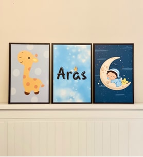 Kişiye Özel Çocuk Odası Duvar Panosu 3'lü Set