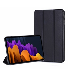 Microsonic Samsung Galaxy Tab S7 Plus T970 Kılıf Slim Translucent Back Smart Cover Siyah