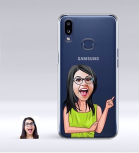 BK Gift Kişiye Özel Bayan Karikatürlü Samsung Galaxy A10s İnce Şeffaf Silikon Telefon Kapağı-19 (Beyaz)