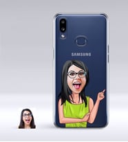 BK Gift Kişiye Özel Bayan Karikatürlü Samsung Galaxy A10s İnce Şeffaf Silikon Telefon Kapağı-19 (Beyaz)