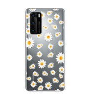 Papatya Tasarımlı Süper Şeffaf Silikon Telefon Kılıfı Huawei P40 Pro