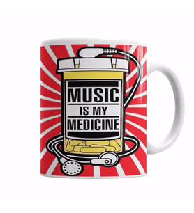 Music Müzik Kupa Bardak Porselen