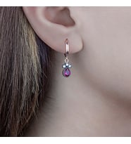 Afrodit Silver Roze Renk Yakut RenkliTaşlı Gümüş Küpe