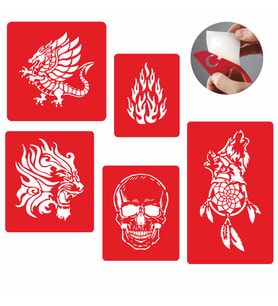 Ateş Saçan Modelleri Şablon Seti Tattoo SPREYSİZ