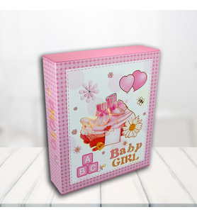 Bebek Fotoğraf Albümü 80 Resimlik Kutulu, ABC Modeli - Pembe (STD)