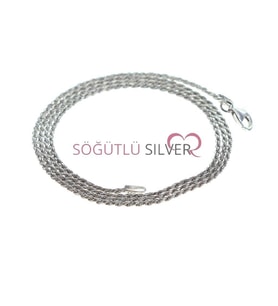 Rodyumlu Burgu Kolye Zincir SGTL7123