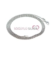 Rodyumlu Burgu Kolye Zincir SGTL7123