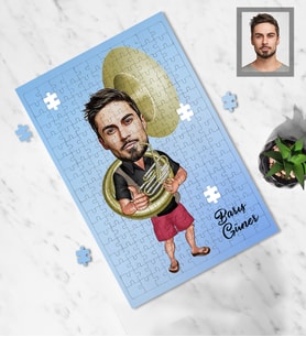 Kişiye Özel Korno Karikatürlü A3 240 Parça Puzzle Bay-1