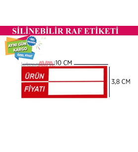 PVC Yaz-Sil Raf Profil İçi Fiyat Etiketi 50'li Pk.3,8x10cm