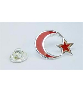Mineli Türk Bayrağı Gümüş Rozet 6018607232254