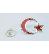 Mineli Türk Bayrağı Gümüş Rozet 6018607232254