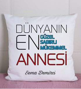 Dünyanın En İyi Annesi Tasarımlı İsimli Yastık