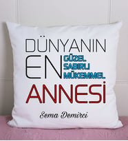 Dünyanın En İyi Annesi Tasarımlı İsimli Yastık