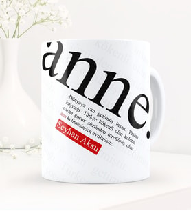 BK Gift Kişiye Özel Anne Temalı Beyaz Kupa Bardak