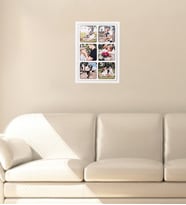 Kişiye Özel 6 Fotoğraflı Beyaz Renk Duvar Çerçevesi