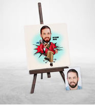 BK Gift Kişiye Özel Patron Karikatür Şovaleli Doğal Taş  2