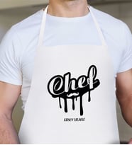 BK Gift Kişiye Özel Chef Erkek Mutfak Önlüğü - 2 (Beyaz)