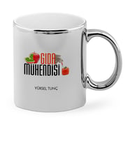 BK Gift Kişiye Özel Mesleki Gıda Mühendisi Krom Kupa Bardak  1