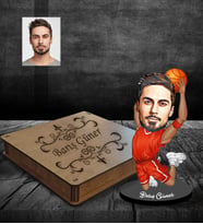 Kişiye Özel Basketbolcu Karikatürlü Ahşap Biblo Kutulu Bay-1