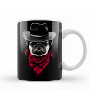 Kovboy Pug Köpek Kupa Bardak Porselen