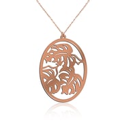 Sade Devetabanı Yaprağı Gümüş Kolye (Rose)