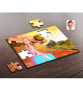 BK Gift Kişiye Özel Kadın Karikatürlü Ahşap Puzzle-32