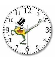 Looney Tunes Magician  Frog Duvar Saati Bombeli Gercek Cam