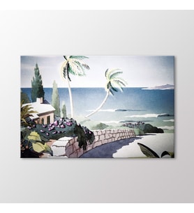 Arty Tablo Palmiyeli Ev Tablo (Karışık)
