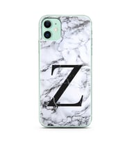 Iphone 11 Beyaz Mermer Harf Tasarımlı Telefon Kılıfı Z-Harfi 