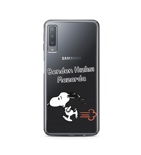 Snoopy Tasarımlı Süper Şeffaf Silikon Telefon Kılıfı Samsung A7 (2017)
