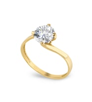 Chavin 0.85 carat Tek Taş Sarı Altın Yüzük br20
