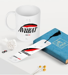BK Gift Kişiye Özel Avukat Temalı Kupa ve Kitap Ayracı Seti - 8 (Model 1)