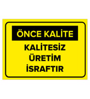 MIGNATIS - Kalitesiz Üretim İsraftır Levhası - Sac Malzeme 35x50cm
