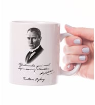 Kişiye Özel Öğretmenler Günü Hediyesi Atatürk Tasarımlı Kupa - 2
