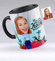 BK Gift Kişiye Özel Bayan Avukat Karikatürlü Siyah Kupa Bardak  3