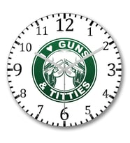 I Love Guns Duvar Saati Bombeli Gercek Cam
