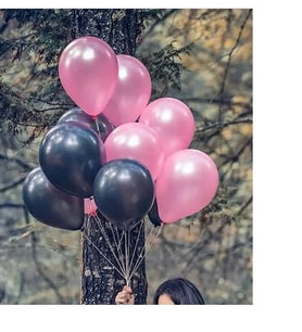 30 Adet Siyah Pembe Karışık Renk Balon ( Balonlar Sönüktür)
