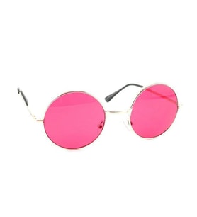 John Lennon Model Pembe Camlı Gözlük