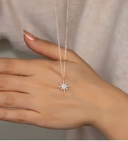 Else Silver 925 Ayar Gümüş Şimal Yıldızı Kolye