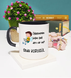 Böğön Canlı Ders Varmı Kupa Bardak Siyah
