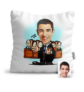 BK Gift Kişiye Özel Avukat Karikatür  Yastık  5