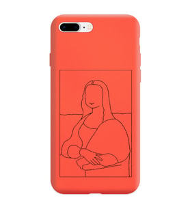 Iphone 8 Plus Çizgi Tasarımlı Turuncu Lansman Telefon Kılıfı