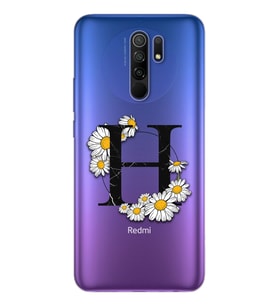 Papatya Harf Tasarım Süper Şeffaf Silikon Telefon Kılıfı Xiomai Redmi 9 H-Harfi