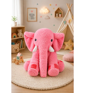 Uyku Arkadaşım 65 Cm Pembe Fil Peluş Fil (Pembe)
