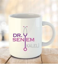 Doktora Özel İnci Beyazı Kupa Bardak - 7