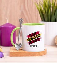 8 De Kapanır 18 De Taraftar Ahşap Altlıklı Yeşil Kupa Bardak