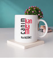 Kankaya Hediye Canım Kankam Tasarımlı Arkadaşa Kişiye Özel Kanka Kupa Bardak ve Taş Bardak Altlığı Seti