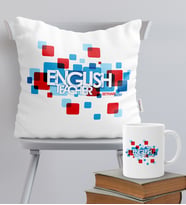 BK Gift Kişiye Özel İngilizce Öğretmeni Temalı Yastık Kupa Seti - 3