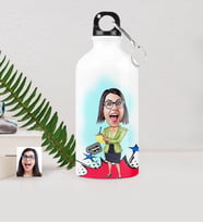 BK Gift Kişiye Özel Bayan Sekreter Karikatürlü Metal Suluk 500 Ml